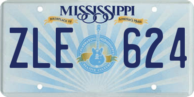 MS license plate ZLE624
