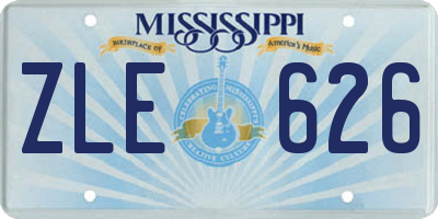 MS license plate ZLE626