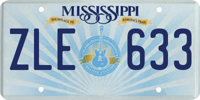 MS license plate ZLE633