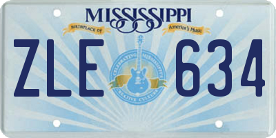 MS license plate ZLE634