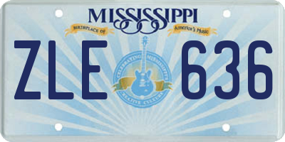 MS license plate ZLE636