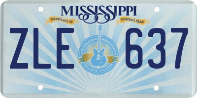 MS license plate ZLE637