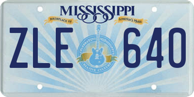 MS license plate ZLE640