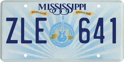 MS license plate ZLE641