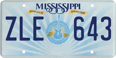 MS license plate ZLE643
