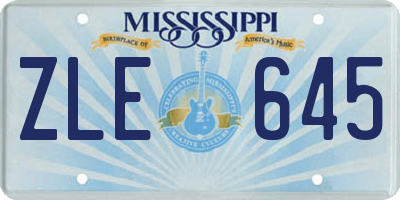 MS license plate ZLE645