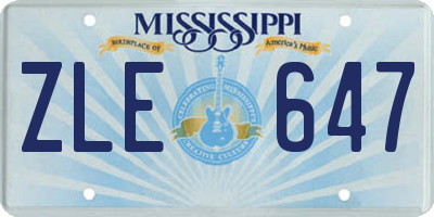 MS license plate ZLE647
