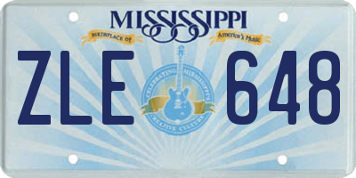 MS license plate ZLE648