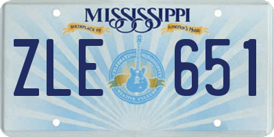 MS license plate ZLE651