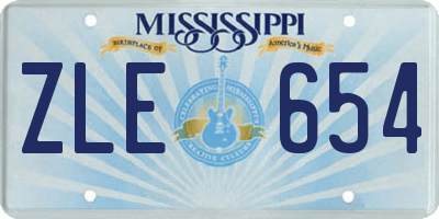 MS license plate ZLE654