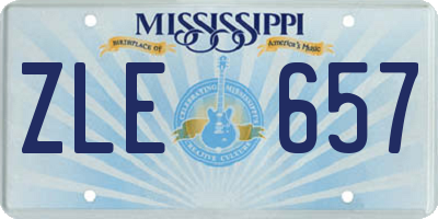 MS license plate ZLE657