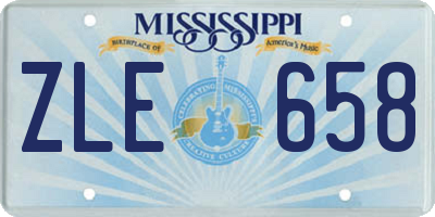 MS license plate ZLE658