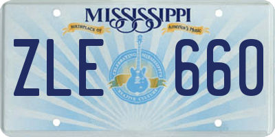 MS license plate ZLE660