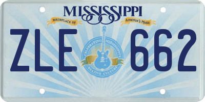 MS license plate ZLE662