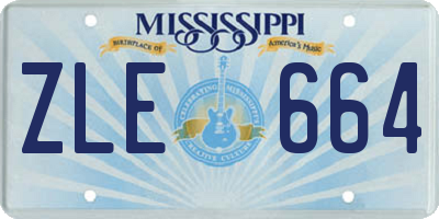 MS license plate ZLE664