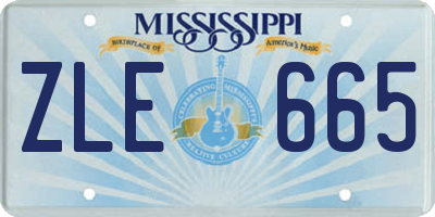MS license plate ZLE665