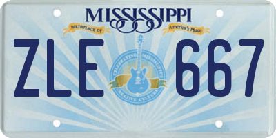 MS license plate ZLE667