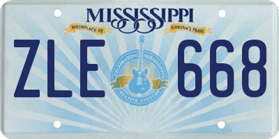 MS license plate ZLE668