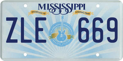 MS license plate ZLE669