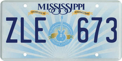 MS license plate ZLE673