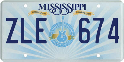 MS license plate ZLE674