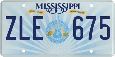 MS license plate ZLE675