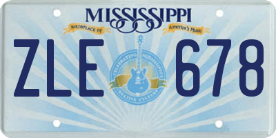 MS license plate ZLE678