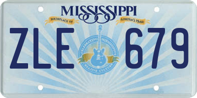 MS license plate ZLE679