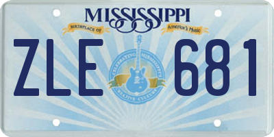 MS license plate ZLE681