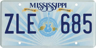 MS license plate ZLE685