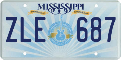MS license plate ZLE687