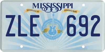 MS license plate ZLE692