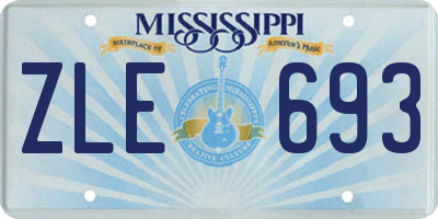 MS license plate ZLE693