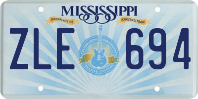 MS license plate ZLE694