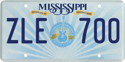 MS license plate ZLE700