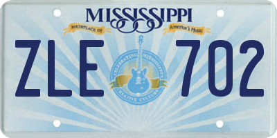 MS license plate ZLE702