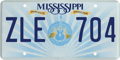 MS license plate ZLE704
