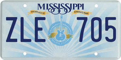 MS license plate ZLE705