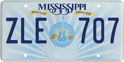 MS license plate ZLE707