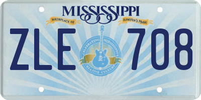 MS license plate ZLE708