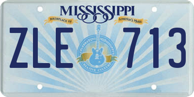 MS license plate ZLE713