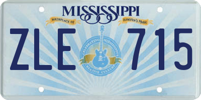 MS license plate ZLE715