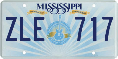 MS license plate ZLE717