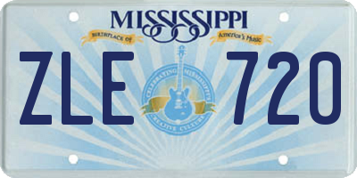 MS license plate ZLE720