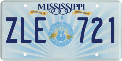 MS license plate ZLE721