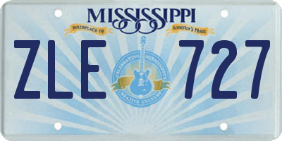 MS license plate ZLE727