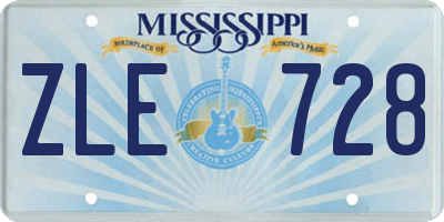 MS license plate ZLE728