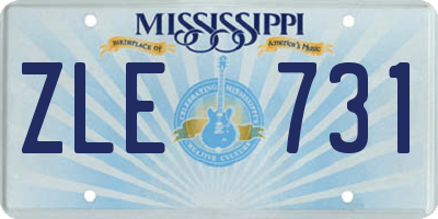 MS license plate ZLE731
