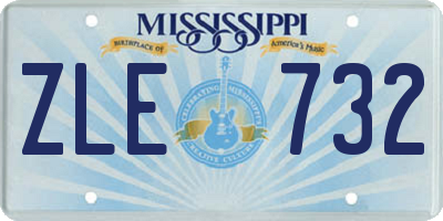 MS license plate ZLE732