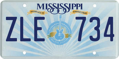 MS license plate ZLE734